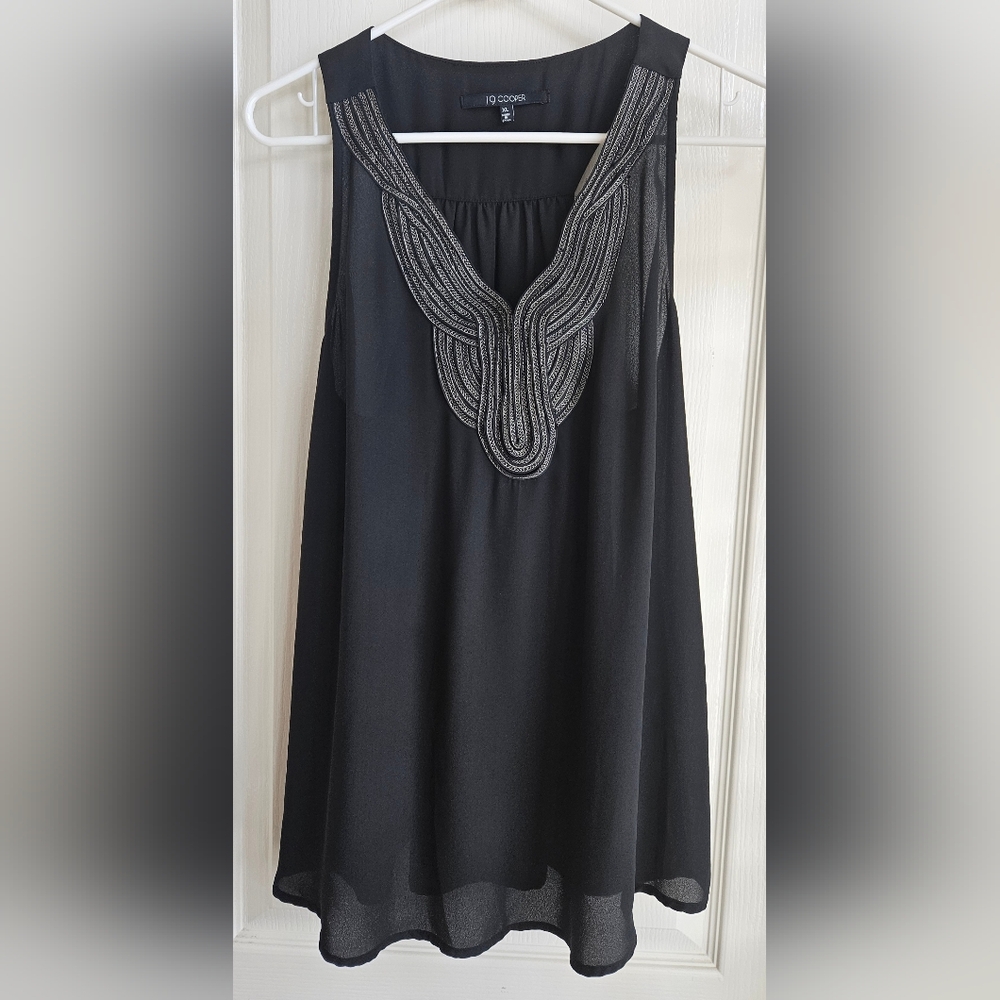 19 Cooper Elegant Black Embellished Women's Top